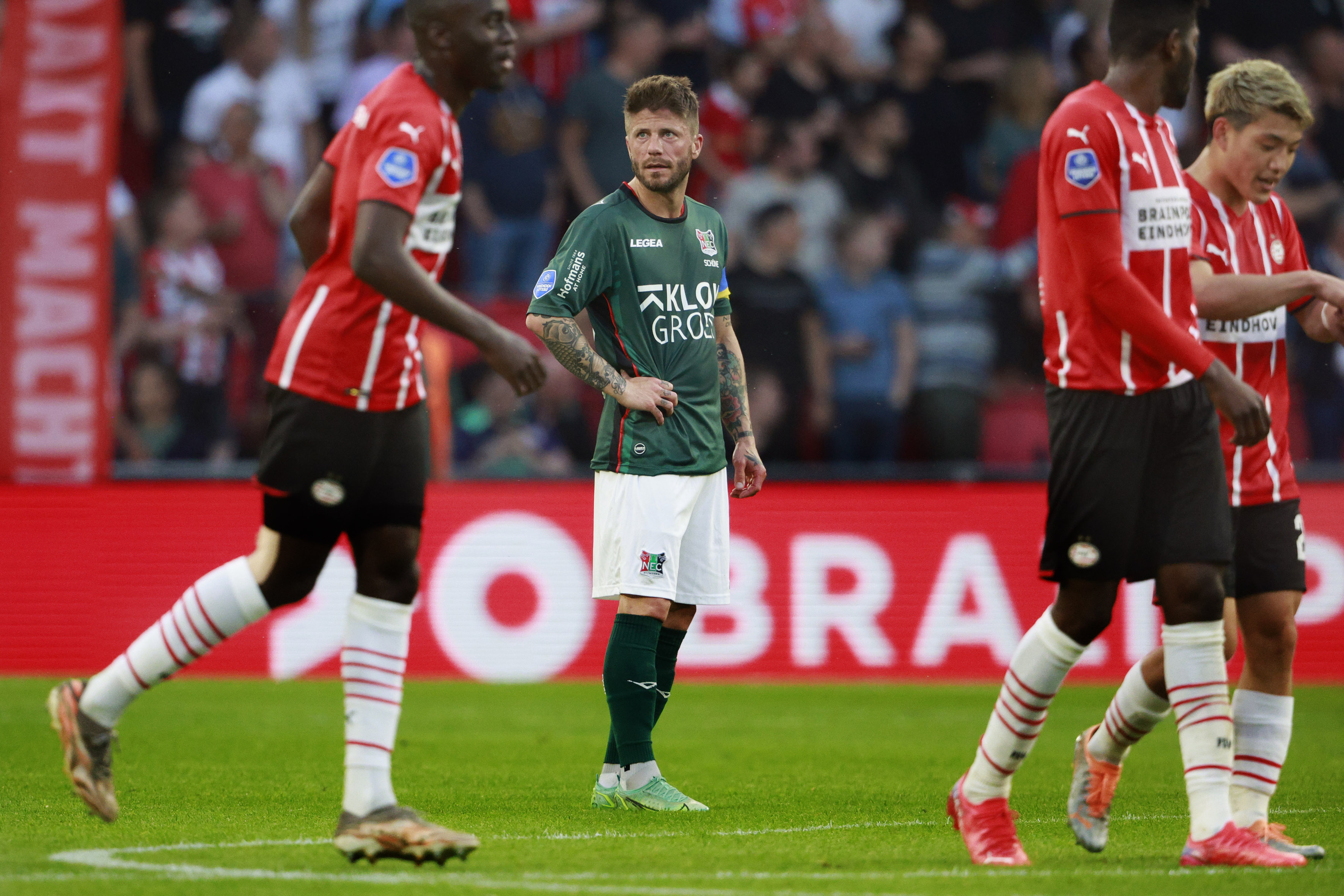 Dapper N.E.C. komt net tekort tegen PSV