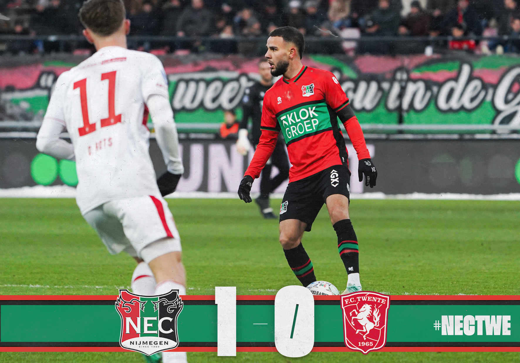 N.E.C. zet sterke reeks voort met zege op FC Twente