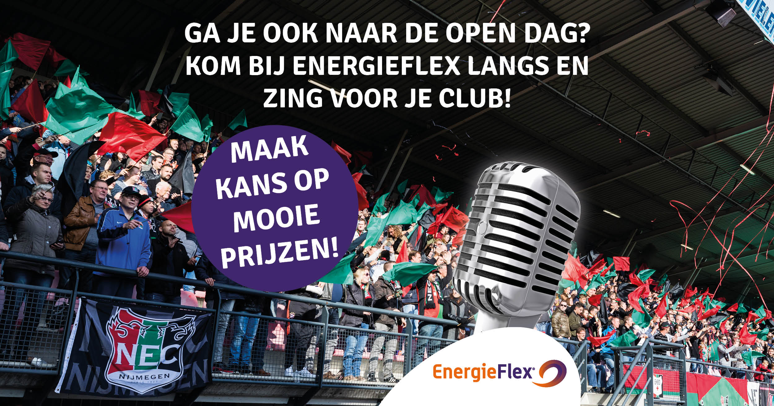 Zing jij samen met EnergieFlex een mooi bedrag bij elkaar voor N.E.C. Maatschappelijk?