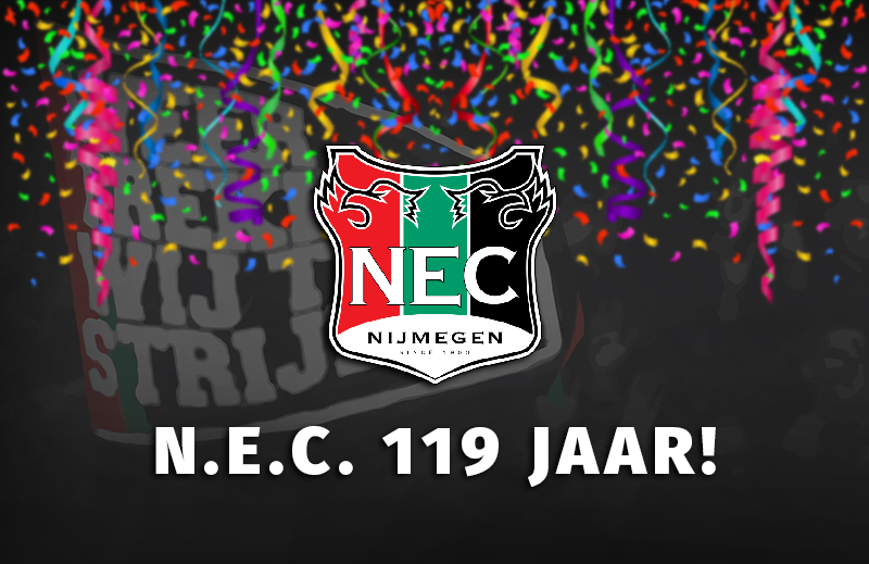 N.E.C. is jarig en trakteert!