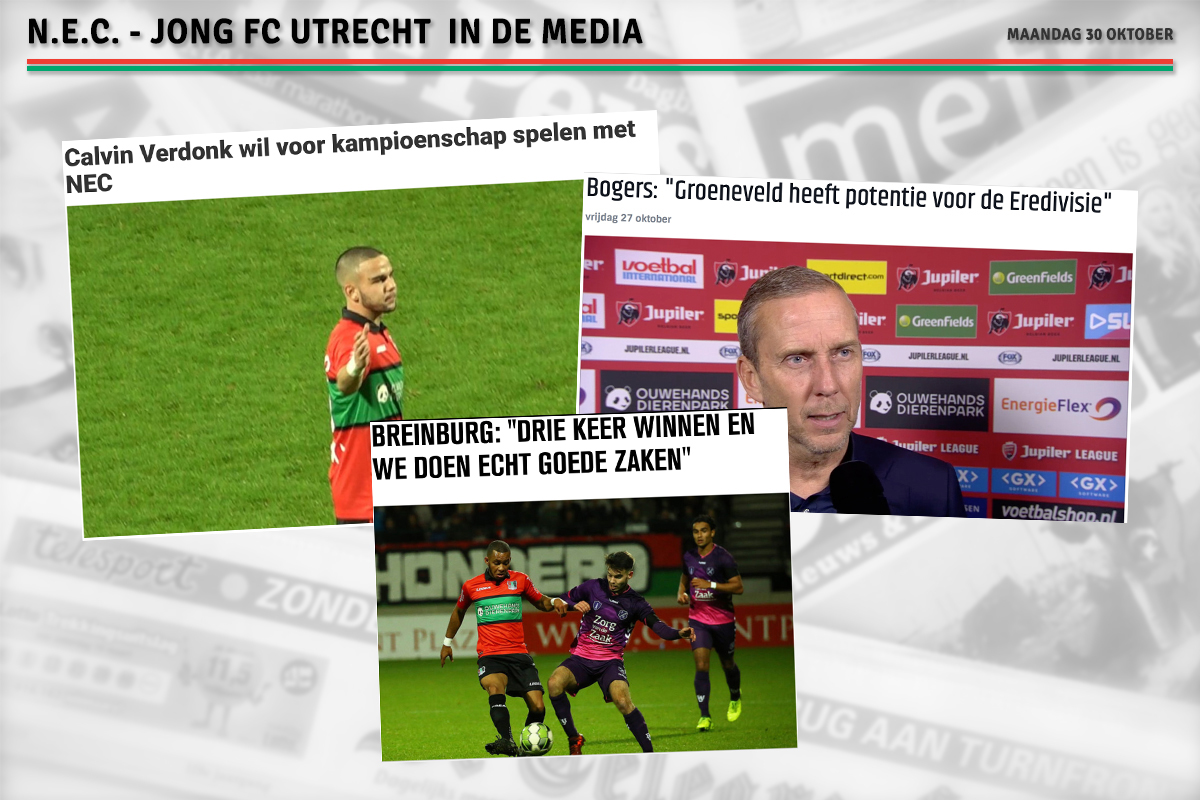 N.E.C. - Jong FC Utrecht in de media